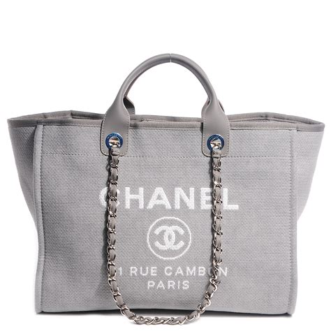 chanel beach bag grey|chanel deauville medium tote bag.